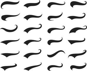 Swoosh and swash tails collection. Vector