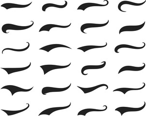 Swoosh and swash tails collection. Vector