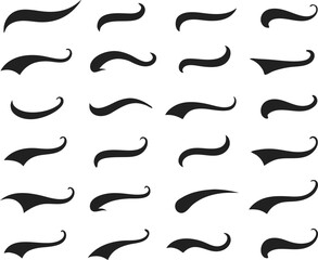 Swoosh and swash tails collection. Vector