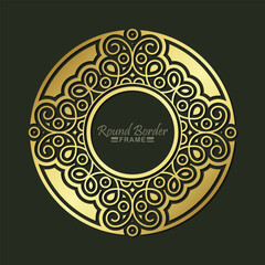 Luxury Gold round floral frame design