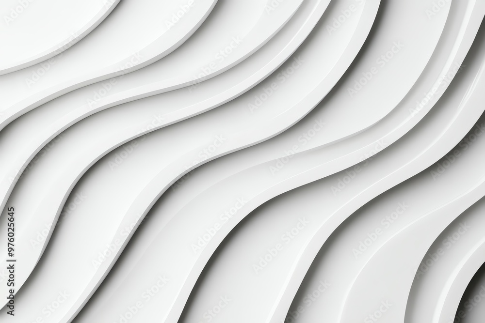 Poster elegant wavy patterns in white create a modern and clean aesthetic, perfect for backgrounds and desi