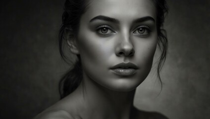 Artistic monochrome portrait of a model