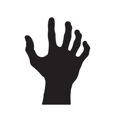 silhouette of a hand reaching out, fingers spread vector on a white background