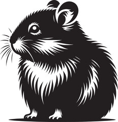 Cute little hamster Silhouette vector illustration isolated on a white background