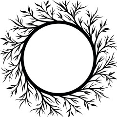 Branches Around the Empty Space Vector - Elegant Vector Art for Creative Projects