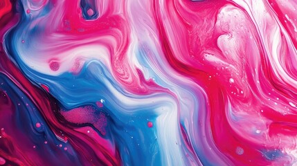 Abstract background with swirling pink, blue, and white paint.