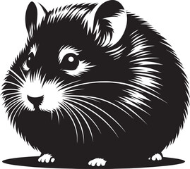 Cute little hamster Silhouette vector illustration isolated on a white background