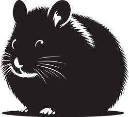 Cute little hamster Silhouette vector illustration isolated on a white background