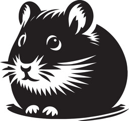 Cute little hamster Silhouette vector illustration isolated on a white background