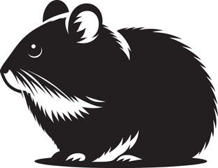 Cute little hamster Silhouette vector illustration isolated on a white background