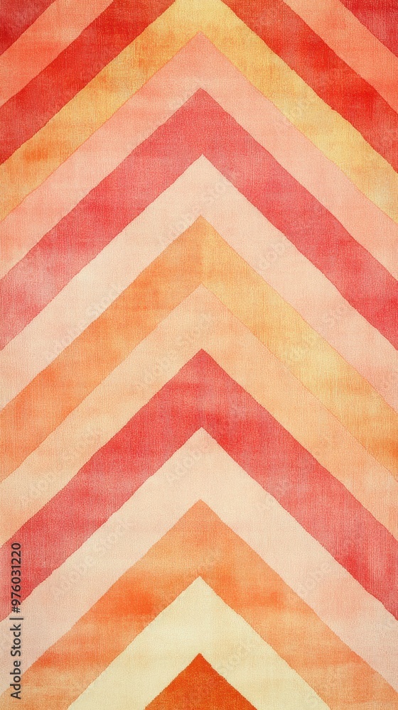 Aufkleber symmetrical peach-striped carpet design with geometric patterns crafted on a soft peach background
