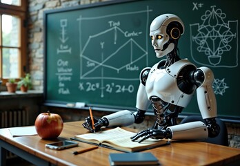 robot, ai, teaching, teacher, classroom, education, school, college, university, college, student