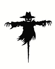Obraz premium scary Scarecrow Silhouette