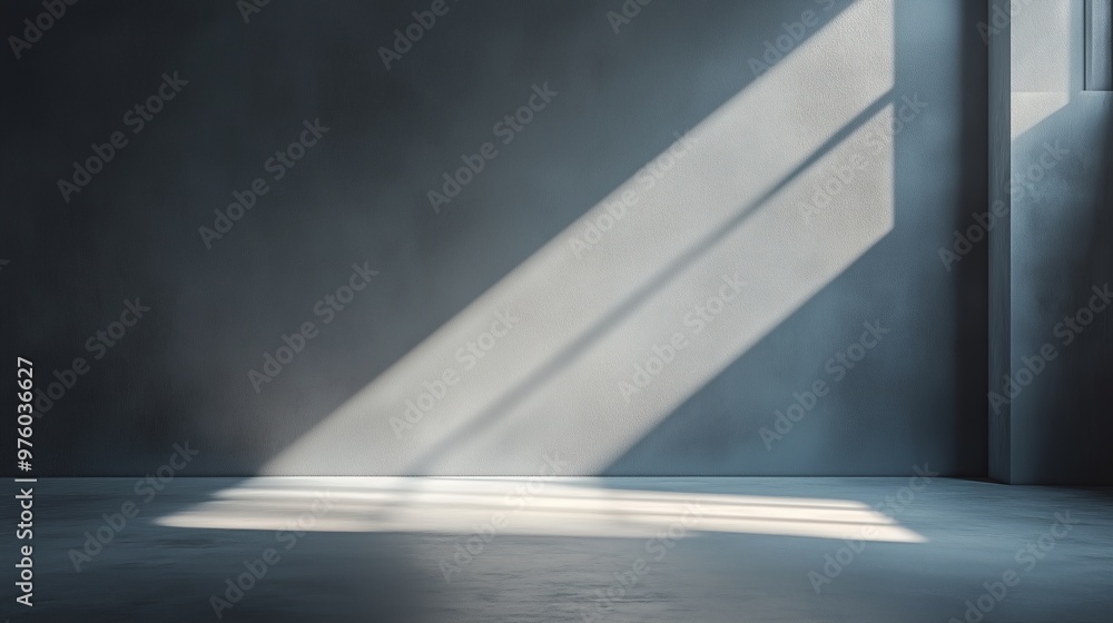 Aufkleber a spotlight is shining on an empty white table, with a grey wall in the background. a web banner wit