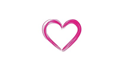 Minimalist Pink Heart Logo on White Background - Vector Graphic Design