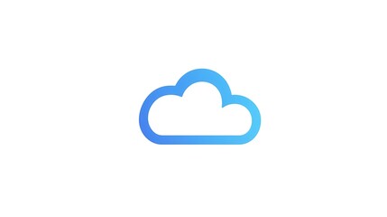 Elegant Cloud Logo Design on White Background - Minimalistic Vector Graphic with Light Blue Outline