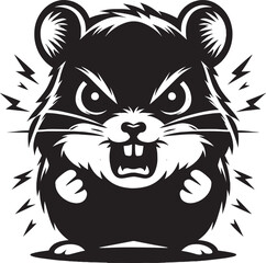 Cool little hamster Silhouette vector illustration isolated on a white background