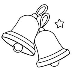 A set of handheld bells, crossed or arrange