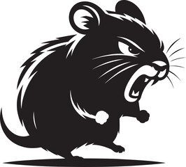 Cool little hamster Silhouette vector illustration isolated on a white background