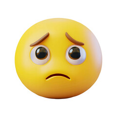 Fototapeta premium sad emoticon. sad emoji yellow cartoon 3d rendering