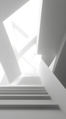 Obraz premium Minimalist Abstract Staircase with Geometric Architectural Design Calming Phone Wallpaper