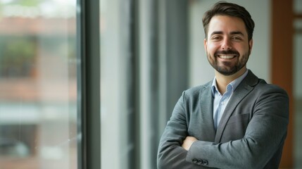 Fototapeta premium Business portrait of a smiling man with crossed arms