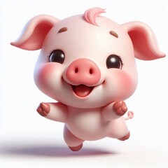 Fototapeta premium 3D lachendes Ferkel