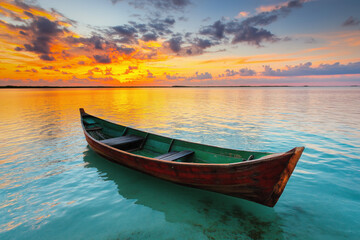 Fototapeta premium Boat At Sunset