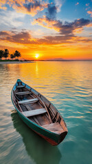 Fototapeta premium Boat At Sunset