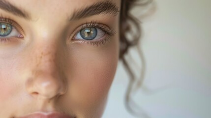 Fototapeta premium Close-up of a woman's face with natural makeup
