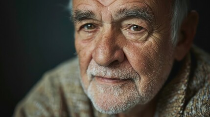Fototapeta premium Close-up portrait of a senior man with a kind expression