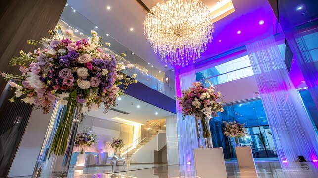 Luxury Lobby with Flower Arrangements