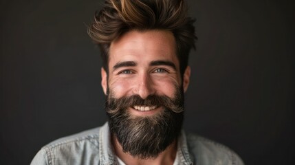 Obraz premium Studio portrait of a smiling man with a beard