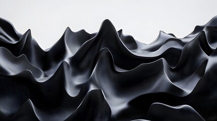 Fototapeta premium A dark gray abstract background with flowing, organic shapes that resemble mountainous forms