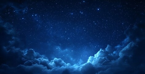 night sky with stars and clouds