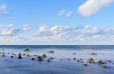 Waves in the Flysch of Zumaia. Flysch in the Cantabrian Sea off the coast of Euskadi.