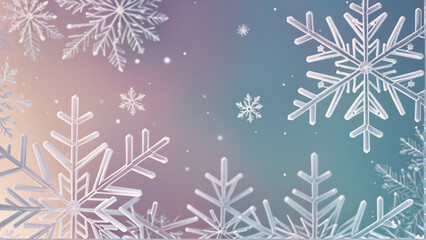 Soft gradient Christmas background with snowflakes and glowing lights