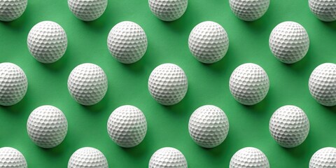 Golf ball wallpaper featuring a pattern of white golf balls on a green background