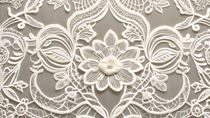 Fototapeta premium Floral cloth ornament, top-down view.