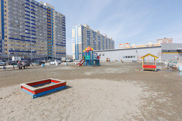 children's playground on the territory of an apartment building