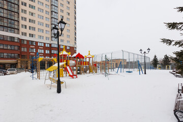 children's playground on the territory of an apartment building