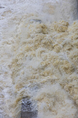Brno dam reservoir at the time of water release in case of flood risk. Svratka River Brno Czech Republic