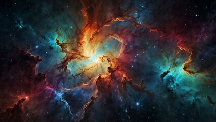Colorful space galaxy nebula—high-resolution.