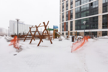 children's playground on the territory of an apartment building