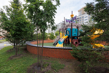 children's playground on the territory of an apartment building
