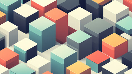 Fototapeta premium Abstract Geometric Background with Colorful Cubes