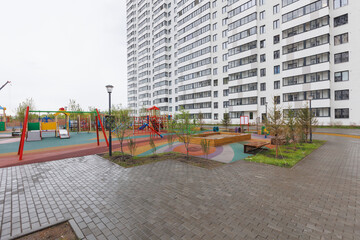 children's playground on the territory of an apartment building