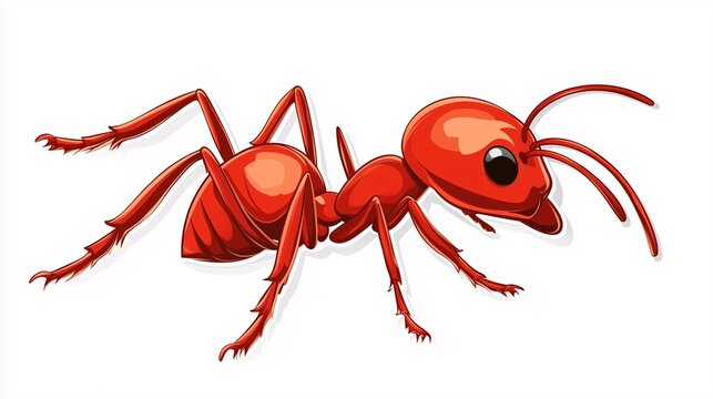 recommend clip art: Cute ant, red in color, clip art for stickers