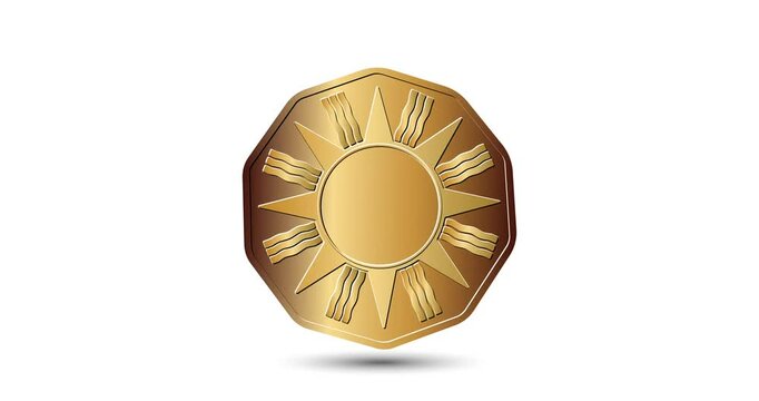 Money of Iraq. 1 fils, Abdul Karim Qasim. 1 fils 1959 of Iraq appear on the screen with a captivating style. Animated vector coin. Money animation.