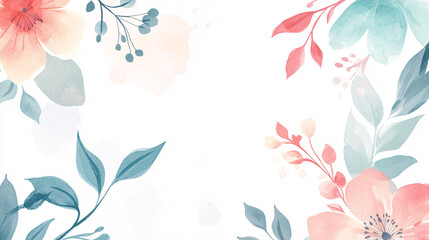 Watercolor Floral Frame Background